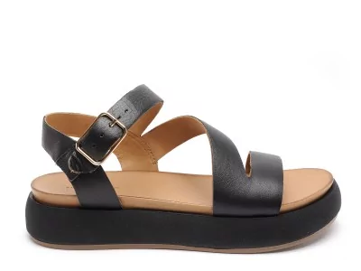 A96001 Noir Sandales Plates Femme