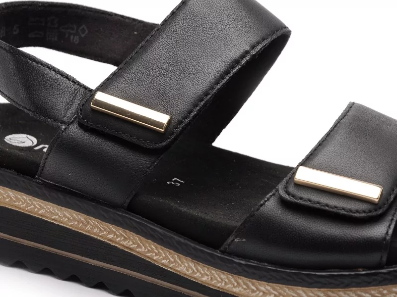 Remonte D0Q59 Noir Sandales Plates Femme