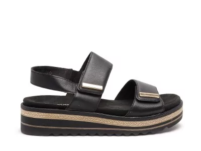 D0Q59 Noir Sandales Plates Femme