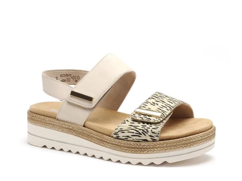 Remonte D0Q59 Beige Sandales Plates Femme