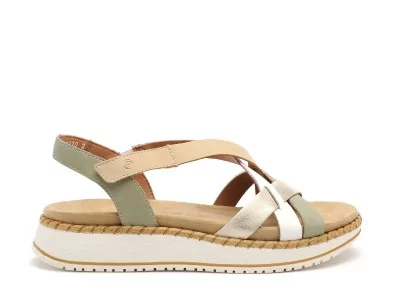 D3J53 Multicolore Sandales Plates Femme