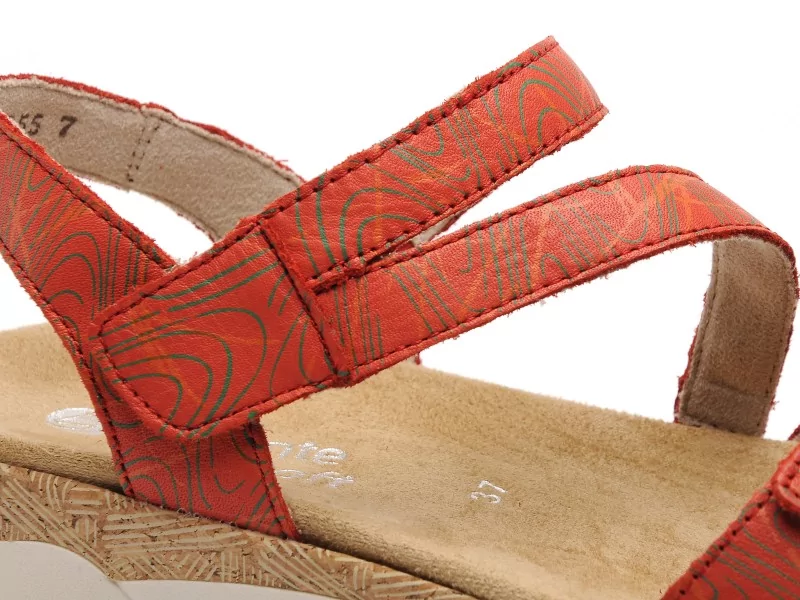 Remonte R6860 Orange Sandales Plates Femme