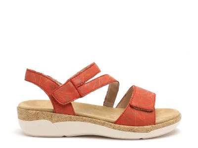 R6860 Orange Sandales Plates Femme