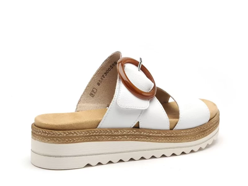 Remonte D0Q51 Blanc Mules et Sabots à Talons Femme