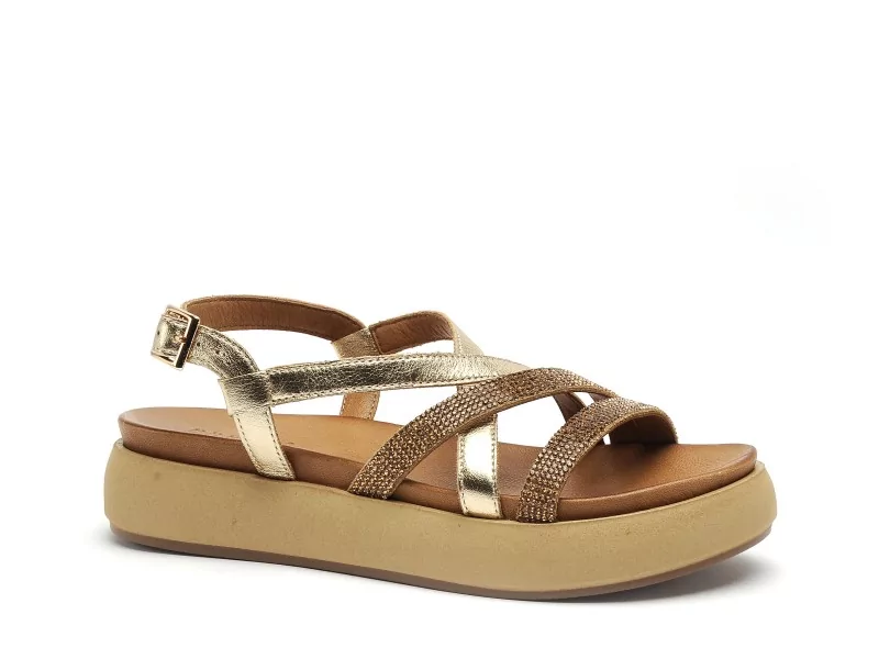 Inuovo A96051 Or Sandales Plates Femme