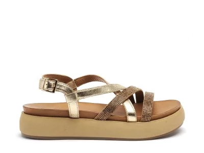 A96051 Or Sandales Plates Femme