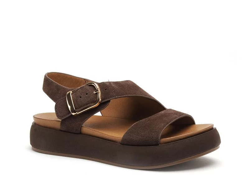 Inuovo A96064 Marron Sandales Plates Femme