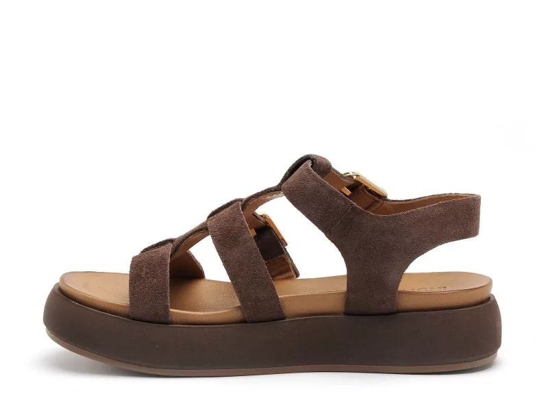 Inuovo A96046 Marron Sandales Plates Femme