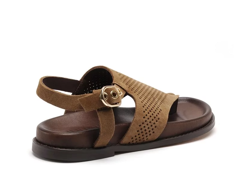 Inuovo D51015 Marron Sandales Plates Femme