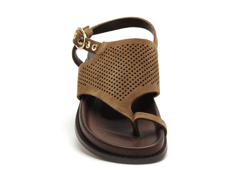 Inuovo D51015 Marron Sandales Plates Femme