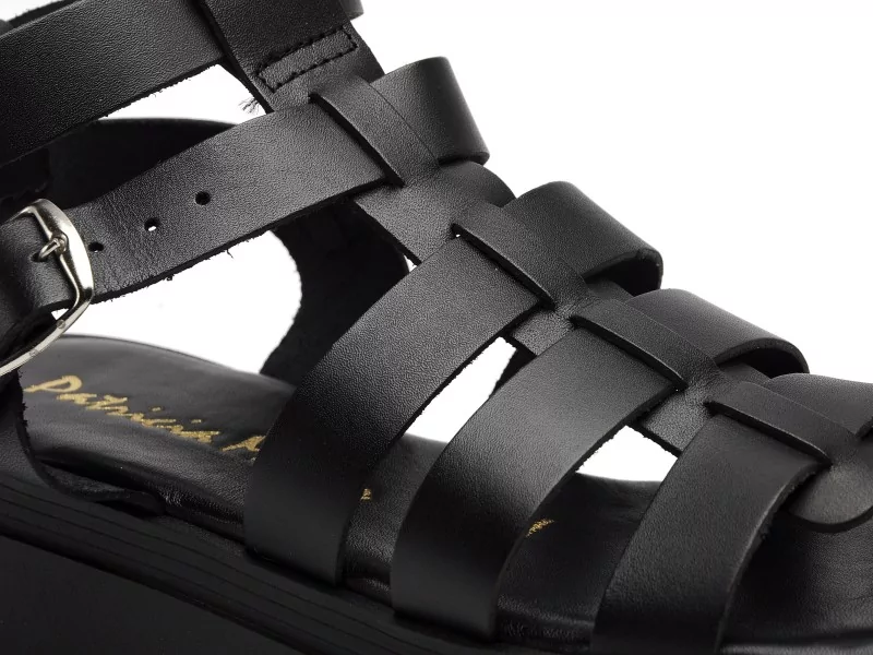 Patricia Miller 6535 703 Noir Sandales Plates Femme