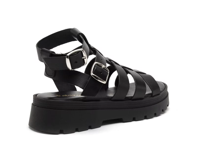 Patricia Miller 6535 703 Noir Sandales Plates Femme