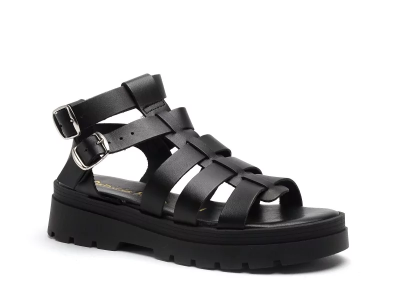 Patricia Miller 6535 703 Noir Sandales Plates Femme