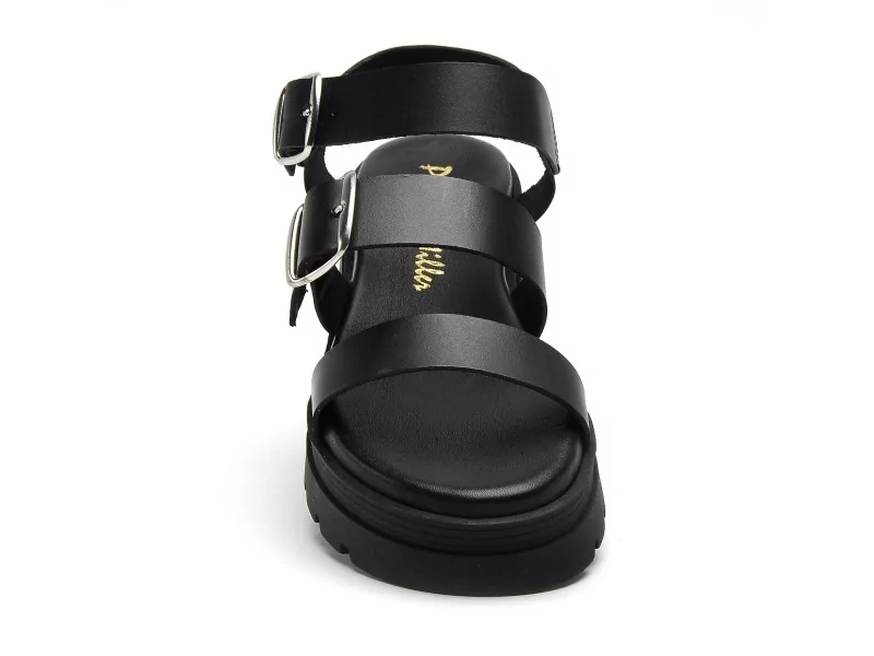 Patricia Miller 7016 703BIO Noir Sandales Plates Femme