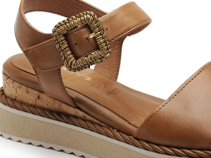 Tamaris 28247 46 Marron Sandales Plates Femme