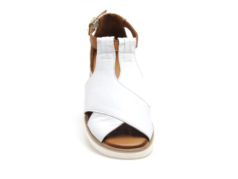 Coco Abricot MISSILLAC Blanc Sandales Plates Femme