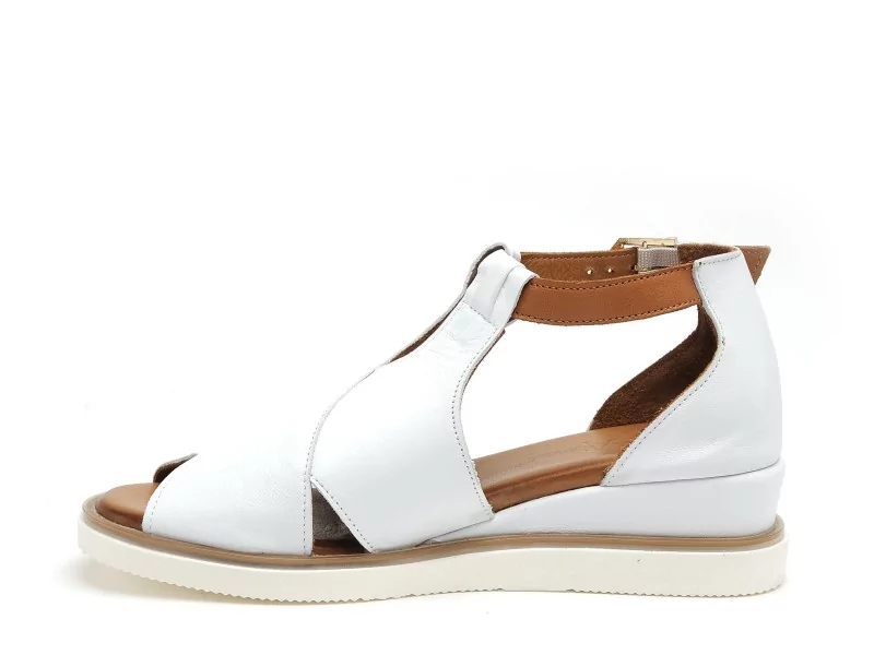 Coco Abricot MISSILLAC Blanc Sandales Plates Femme