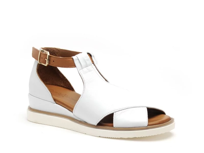 Coco Abricot MISSILLAC Blanc Sandales Plates Femme