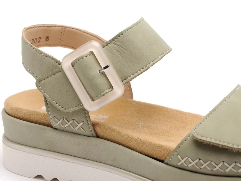 Remonte D3P53 Vert Sandales Plates Femme