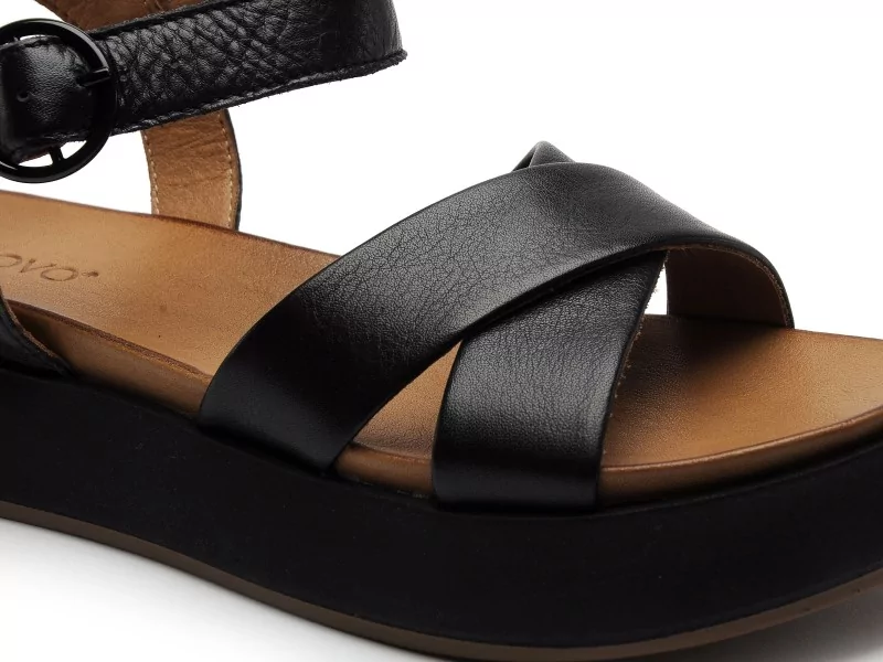 Inuovo A96004 Noir Sandales Plates Femme