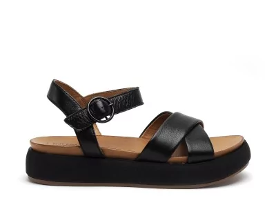 A96004 Noir Sandales Plates Femme