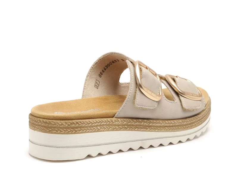 Remonte D0Q66 Beige Mules et Sabots Plats Femme