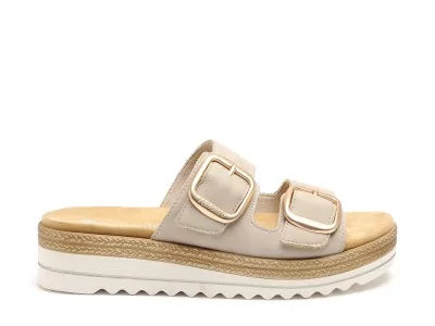 D0Q66 Beige Mules et Sabots Plats Femme