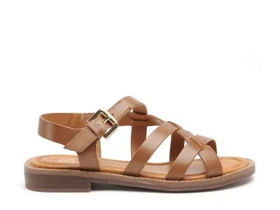 D9730 Marron Sandales Plates Femme