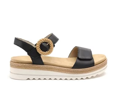 D0Q52 Noir Sandales Plates Femme