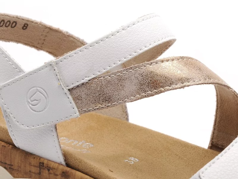 Remonte R6860 Blanc Sandales Plates Femme