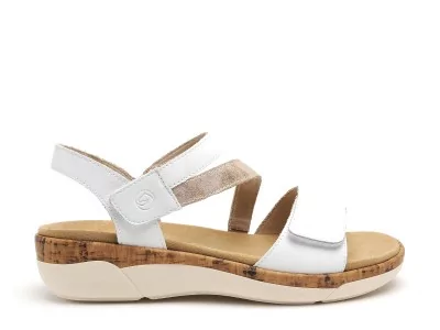 R6860 Blanc Sandales Plates Femme