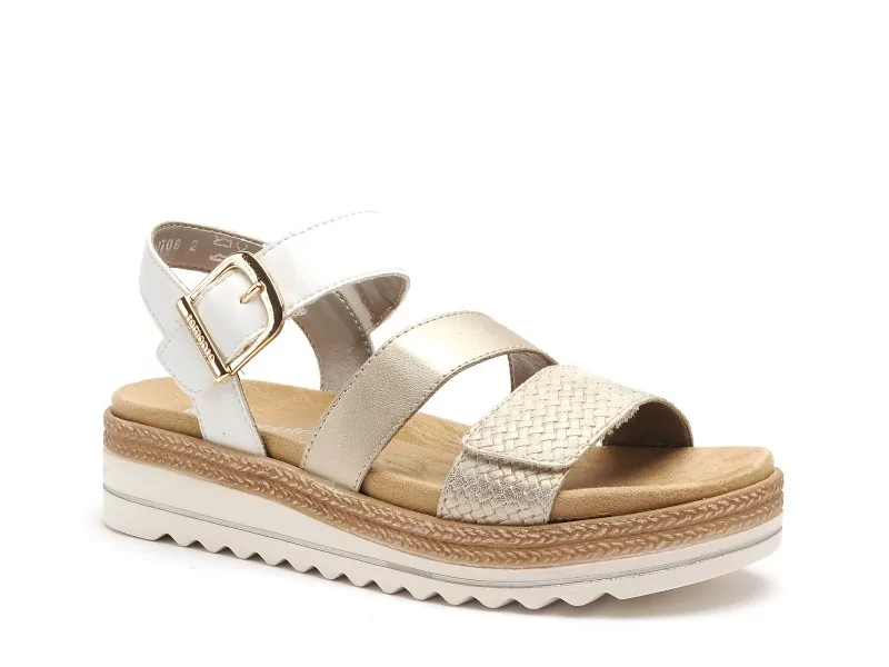 Remonte D0Q55 Or Sandales Plates Femme