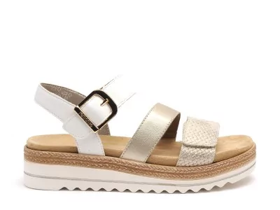 D0Q55 Or Sandales Plates Femme