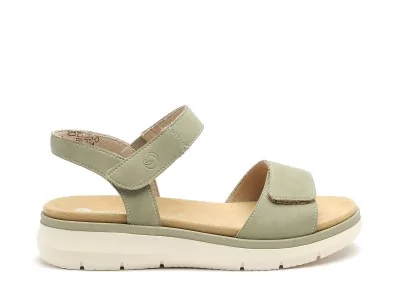 D2K58 Kaki Sandales Plates Femme