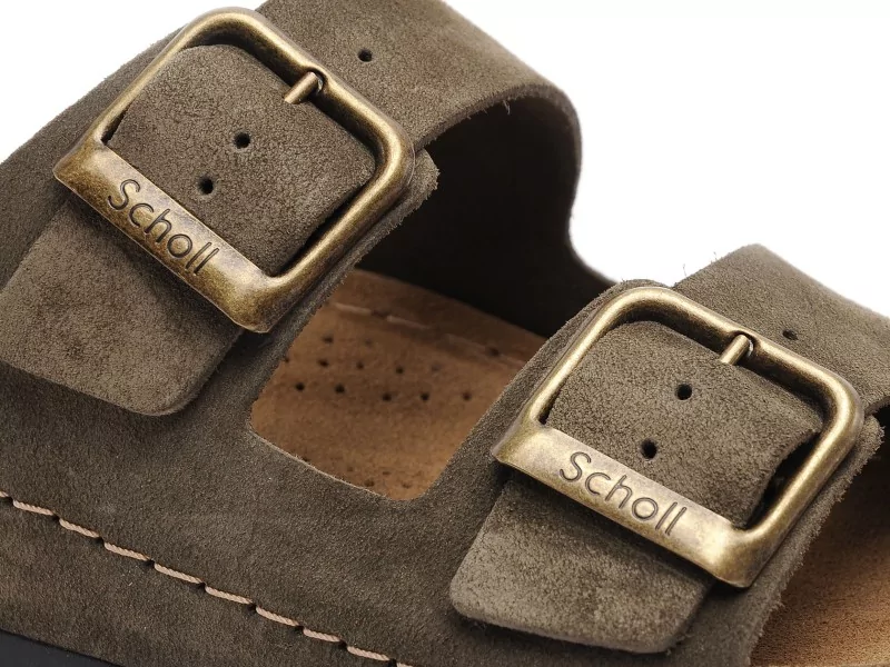 Scholl BORA 2 BUCKLES Kaki Mules Homme
