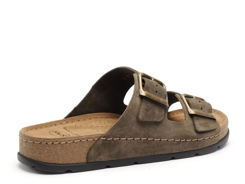 Scholl BORA 2 BUCKLES Kaki Mules Homme