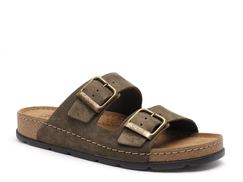 Scholl BORA 2 BUCKLES Kaki Mules Homme