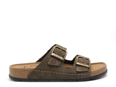 BORA 2 BUCKLES Kaki Mules Homme