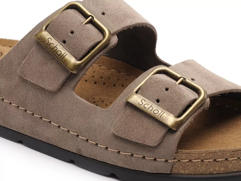 Scholl BORA 2 BUCKLES Beige Mules Homme