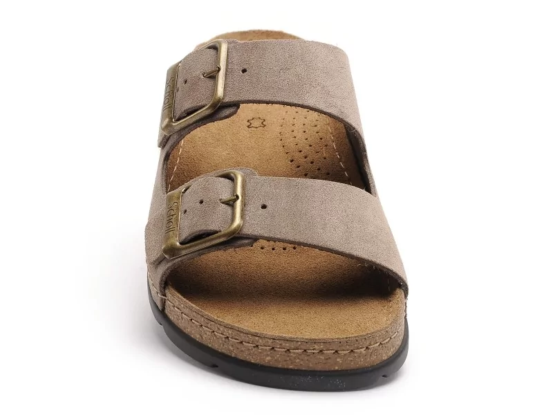 Scholl BORA 2 BUCKLES Beige Mules Homme