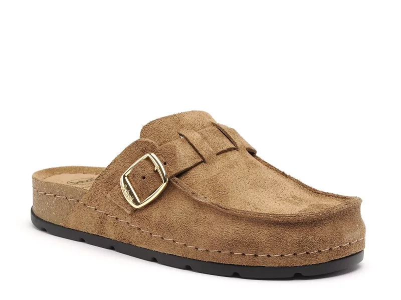 Scholl BORA MOC Marron Mules et Sabots Plats Femme