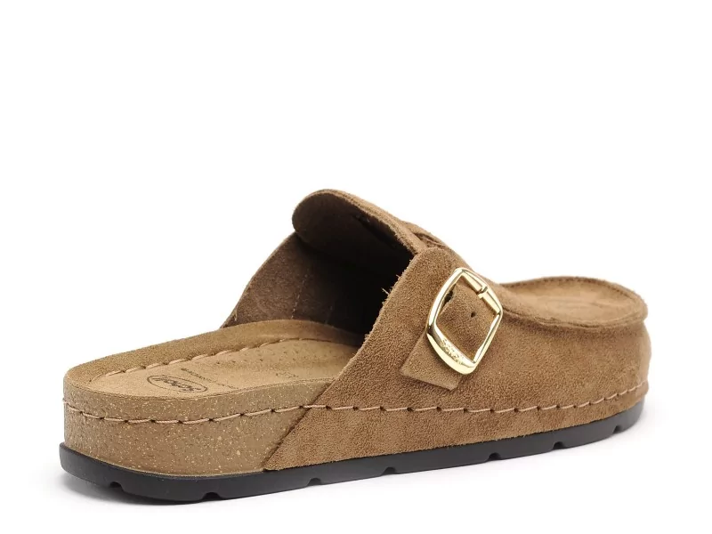 Scholl BORA MOC Marron Mules et Sabots Plats Femme