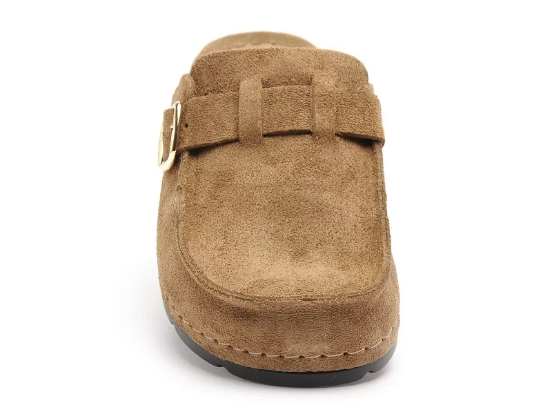 Scholl BORA MOC Marron Mules et Sabots Plats Femme