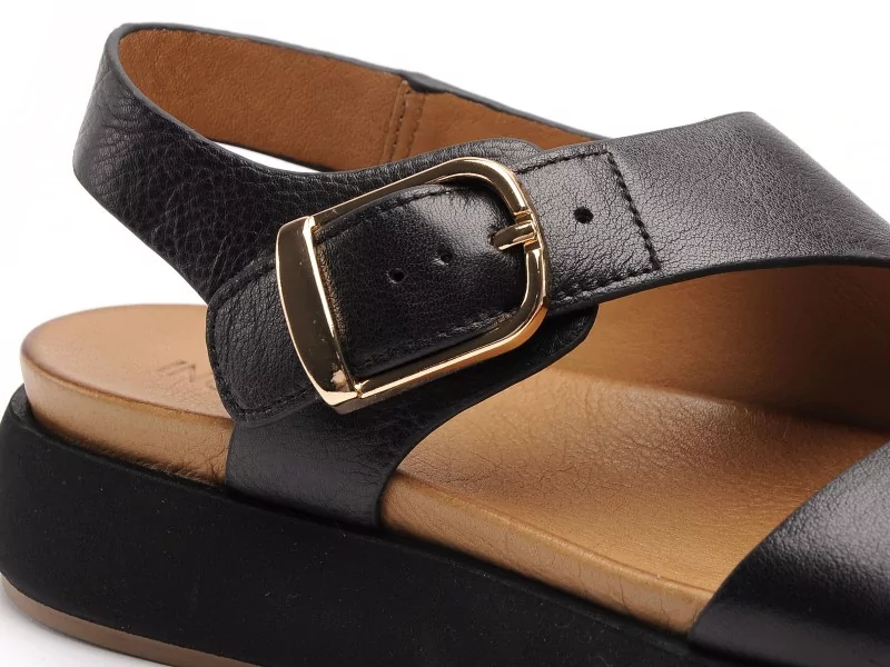 Inuovo A96064 Noir Sandales Plates Femme