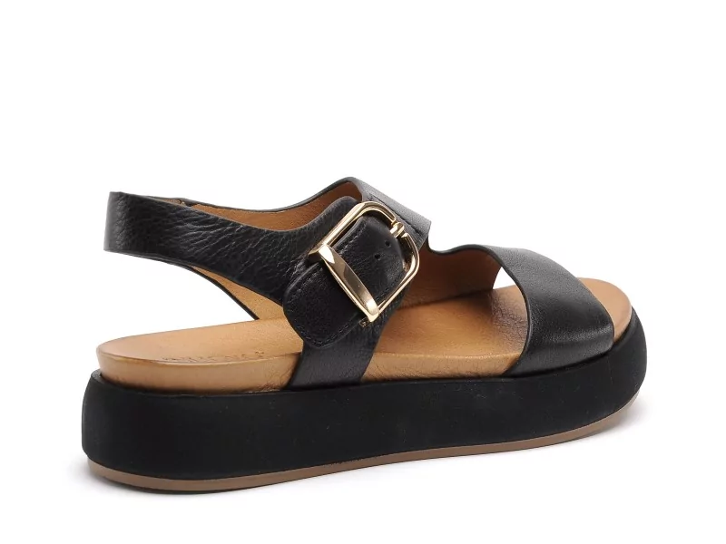 Inuovo A96064 Noir Sandales Plates Femme