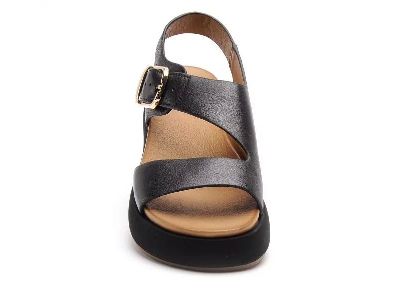 Inuovo A96064 Noir Sandales Plates Femme