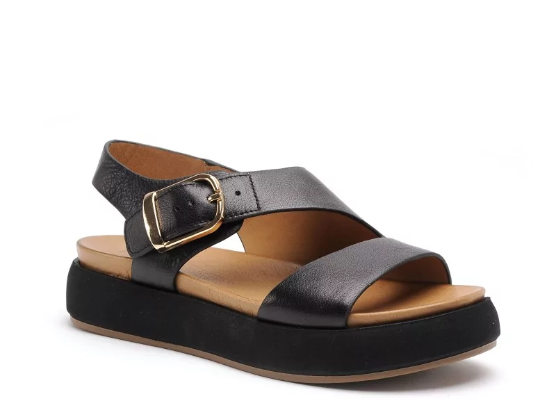 Inuovo A96064 Noir Sandales Plates Femme