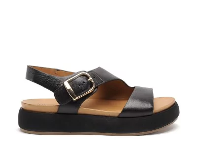 A96064 Noir Sandales Plates Femme