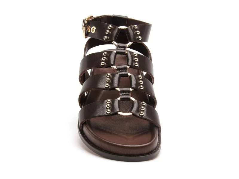 Inuovo D51013 Marron Sandales Plates Femme