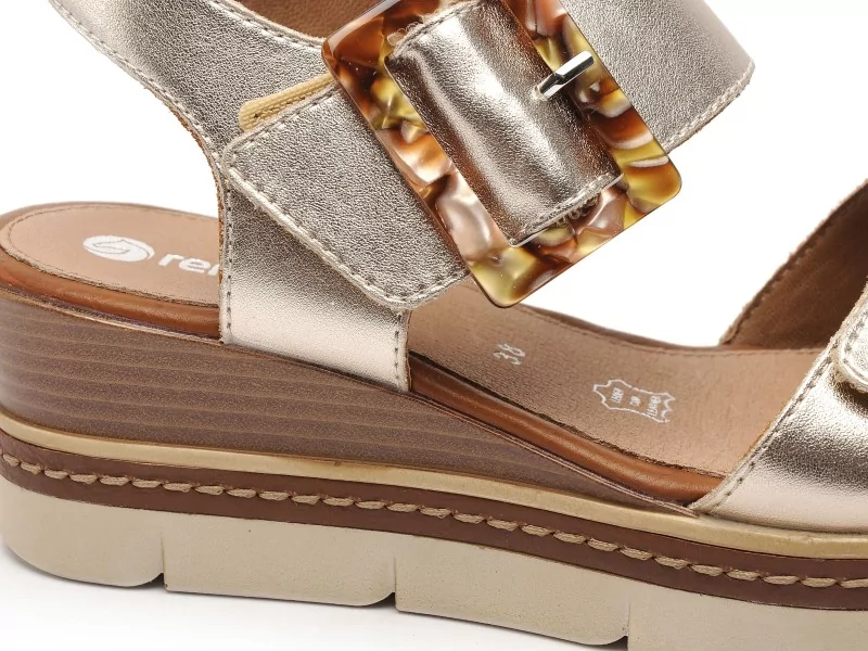 Remonte D2L53 Or Sandales à Talons Femme